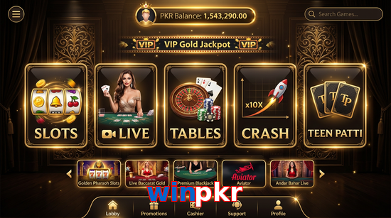 Main screen of Winpkr casino page for PK players