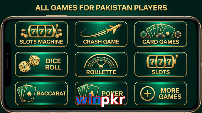 Main screen of Winpkr games page for PK players