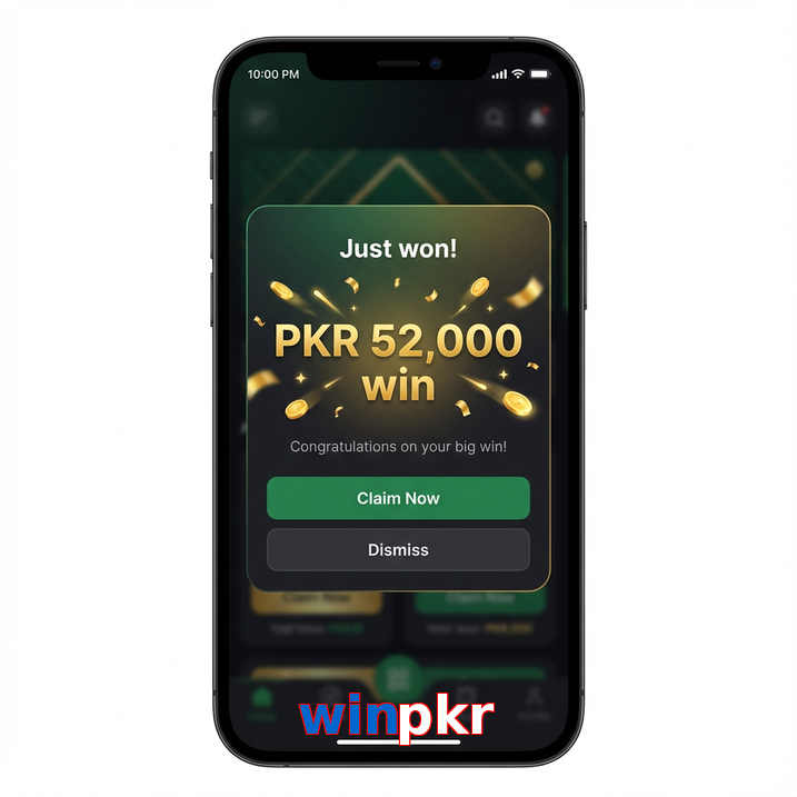 Main screen of Winpkr win page for PK players